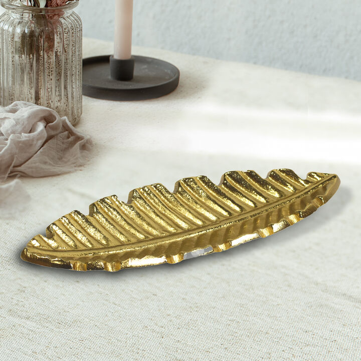 Handmade Decorative Bronze Color Coated 7.28 x 2.36 x 0.78 Inches Aluminium Tray 040AB BBH Home's