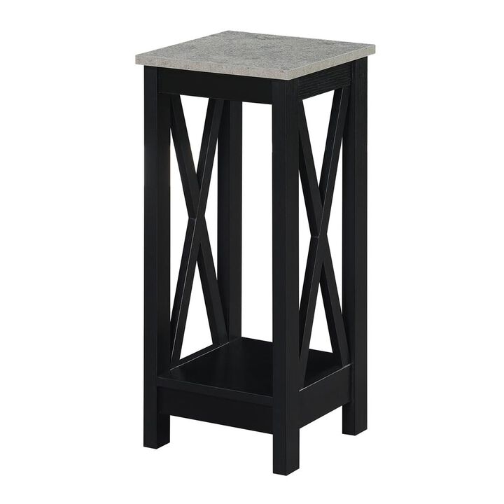 Convenience Concepts Oxford 2 Tier Plant Stand Cement/Black