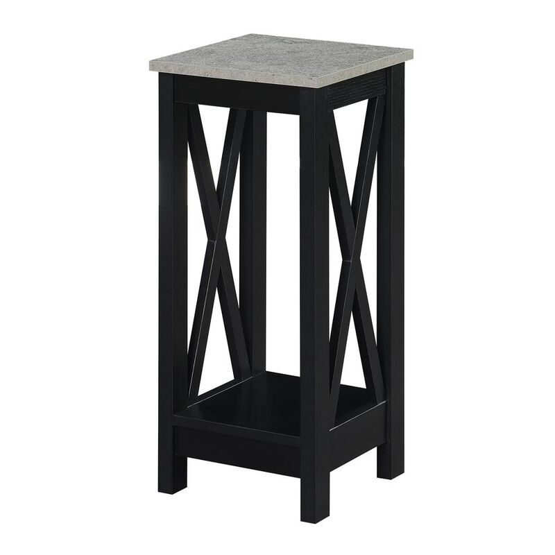 Convenience Concepts Oxford 2 Tier Plant Stand Cement/Black