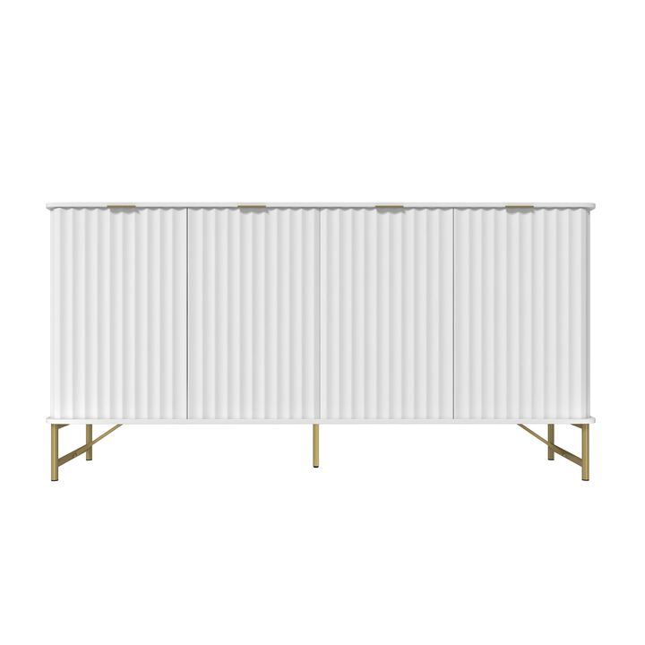 4-Door Accent Cabinet Large Storage Cabinet