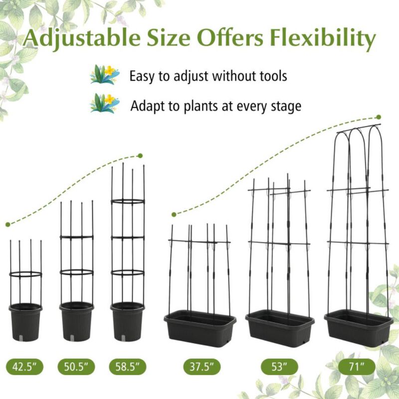 Hivvago 2 Pack Garden Planters with Trellis Cucumber Trellis Tomato Cage