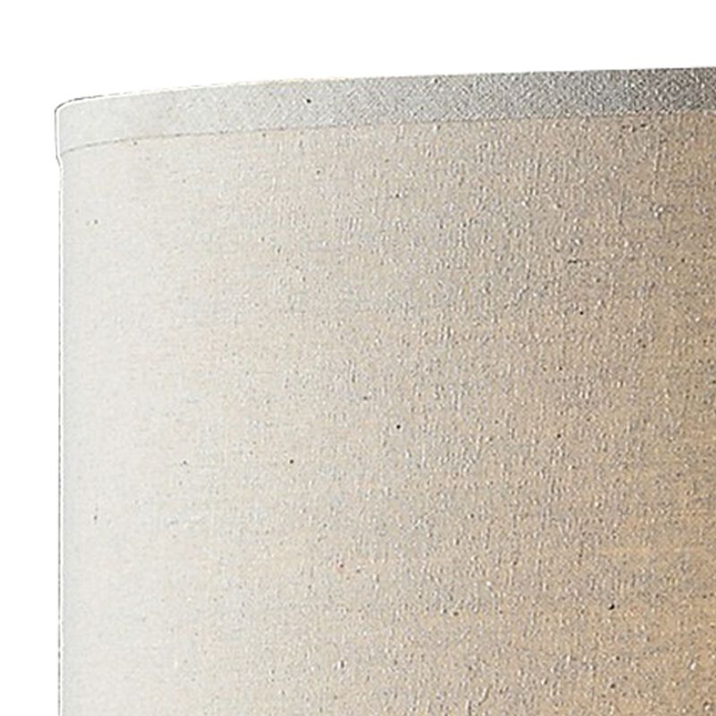 31 Inch Table Lamp, Classic Drum Fabric Shade, Modern Metal Base, Bronze-Benzara