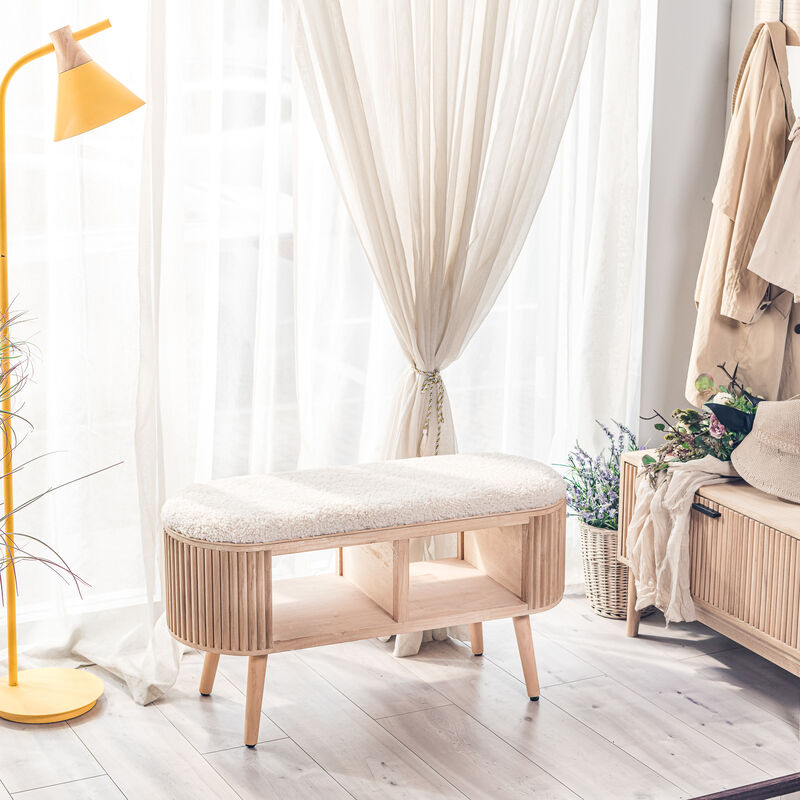 Bohemian Style Wicker Bench