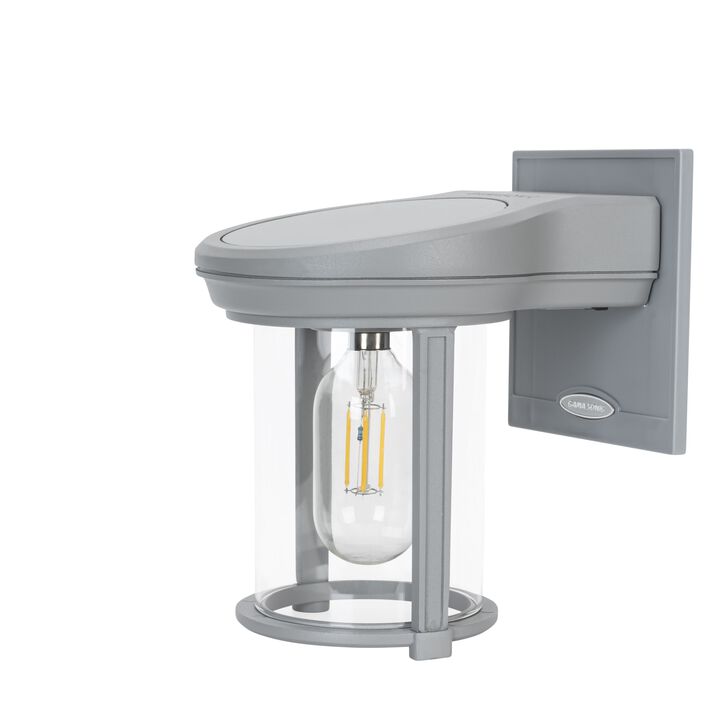 Solar Coach Lantern - w/Edison Bulb - Gray