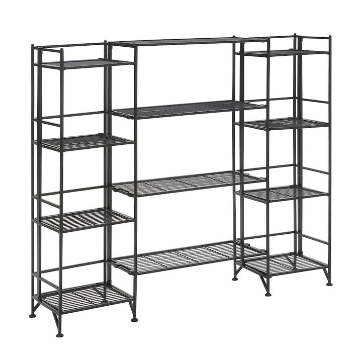 Convenience Concepts Xtra Storage 4 Tier Folding Metal Shelves with Set of 4 Extension Shelves