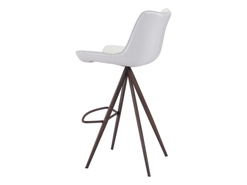 Aki Barstool (Set of 2) White & Walnut