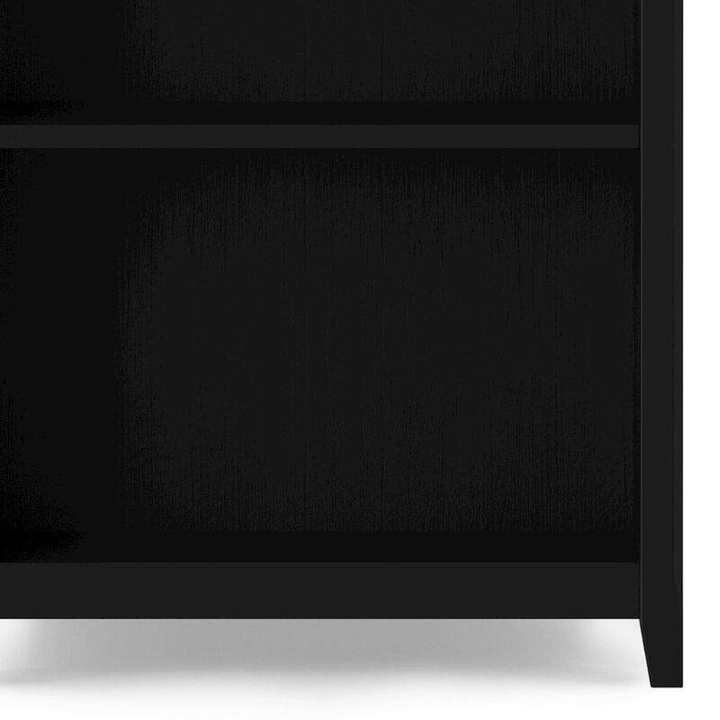 Simpli Home Acadian Solid Wood 5 Shelf Bookcase In Black
