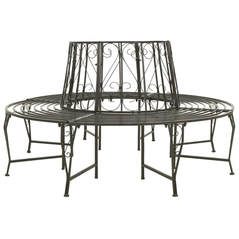 vidaXL Garden Tree Bench 63" Steel