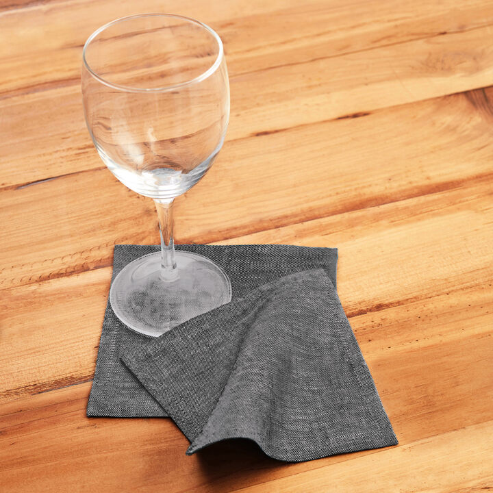 Solino Home 100% Pure Linen Cocktail Napkins Set of 12 | Athena