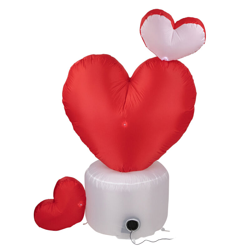 5' Inflatable Lighted Valentine's Day Rotating Heart Outdoor Decoration