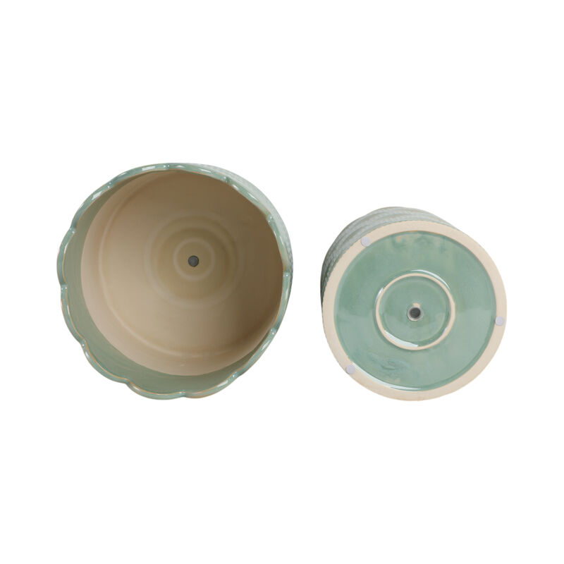 Sage Green Arch Stone Planters set