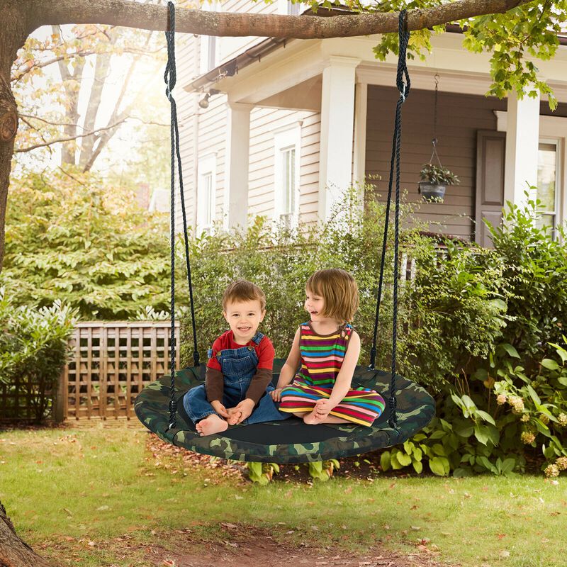 Flying Saucer Tree Swing Outdoor Play Set with Adjustable Ropes – Fun for Kids and Adults