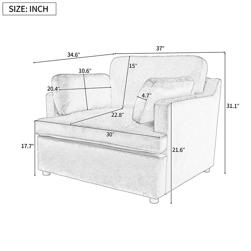 Merax Versatile Neutral Style Accent Chair Home Chair