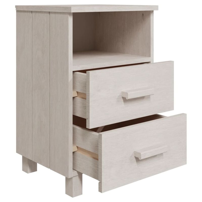vidaXL Bedside Cabinets 2 pcs White 15.7"x13.8"x24.4" Solid Wood Pine