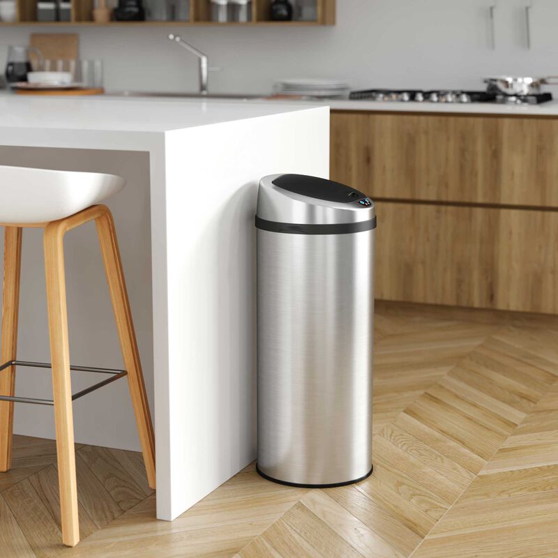 iTouchless 13 Gallon Round Sensor Trash Can