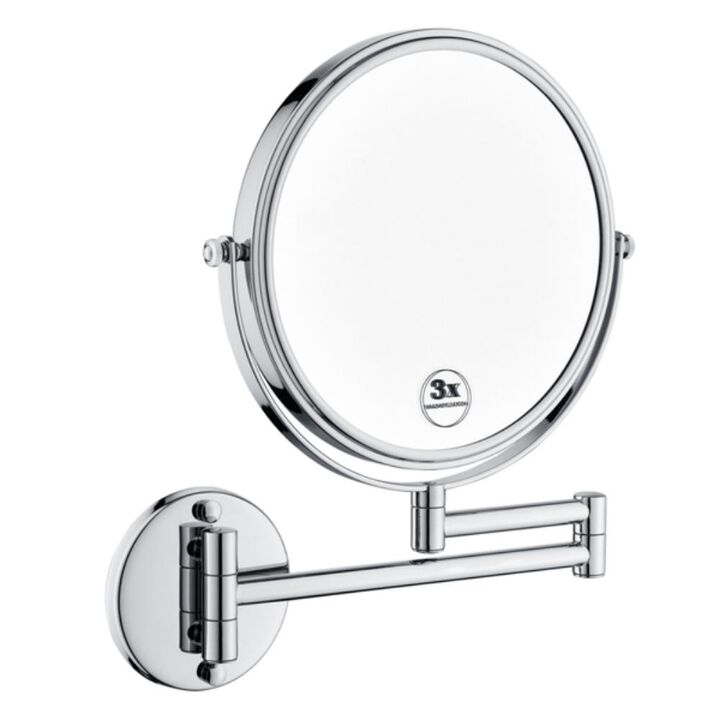 LED Wall-Mounted Double-Sided Magnifying Makeup Vanity Mirror
