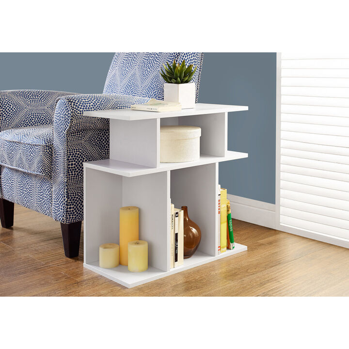 Monarch Specialties I 2475 Accent Table, Side, End, Nightstand, Lamp, Living Room, Bedroom, Laminate, White, Contemporary, Modern