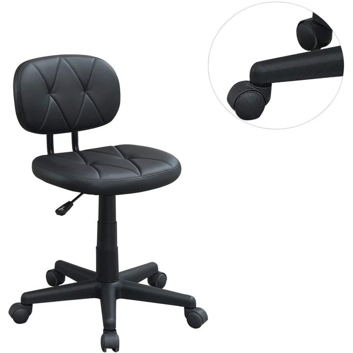 Modern 1 Piece Office Chair Black Tufted Design Upholstered Chairs With Wheels