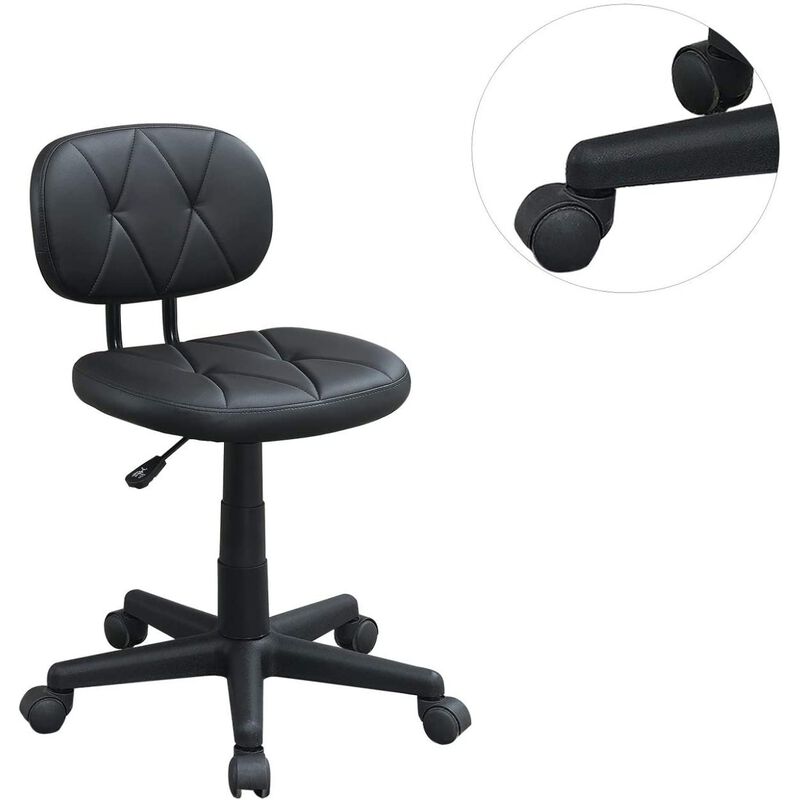 Modern 1 Piece Office Chair Black Tufted Design Upholstered Chairs With Wheels