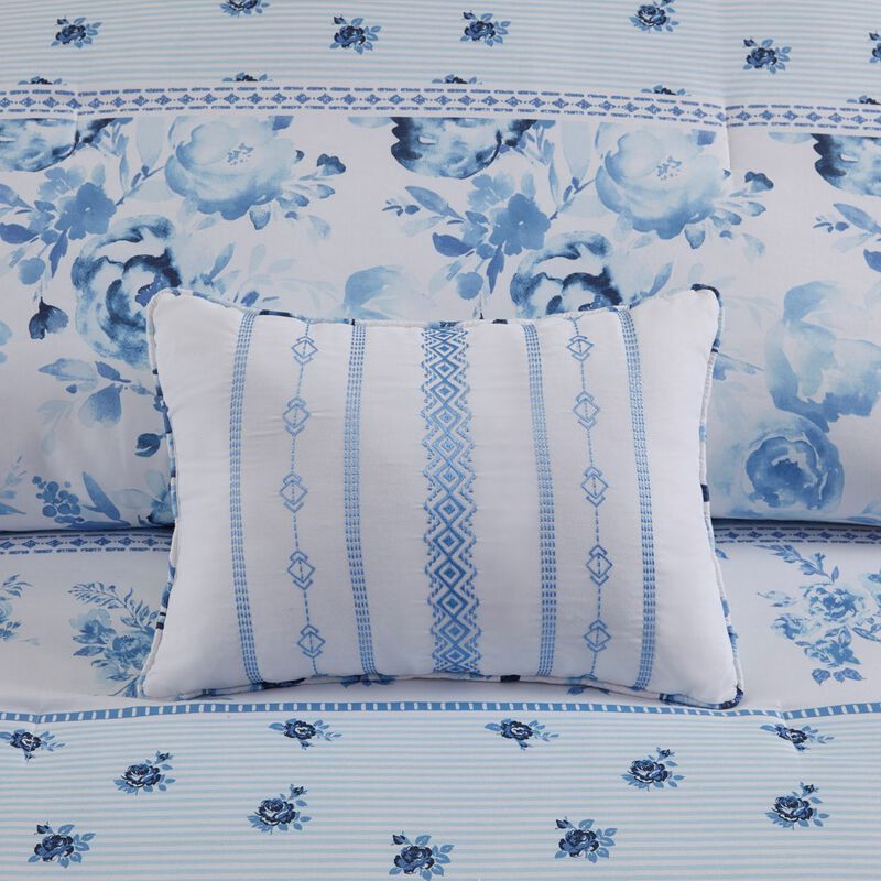 Gracie Mills Alejandra Floral Striped Comforter Set