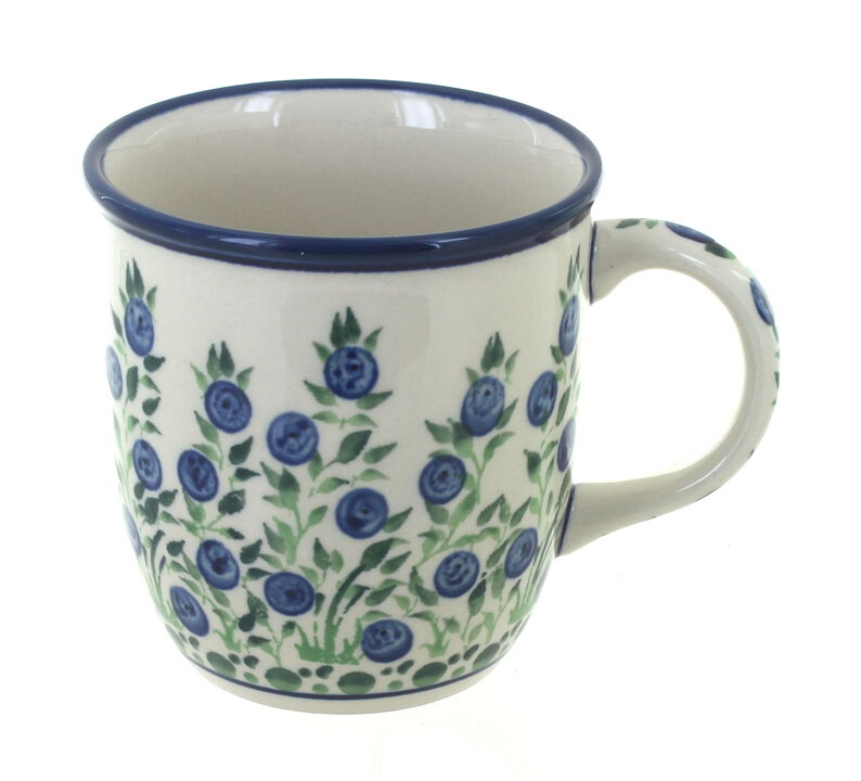 Blue Rose Polish Pottery Nature Plain Coffee Mug