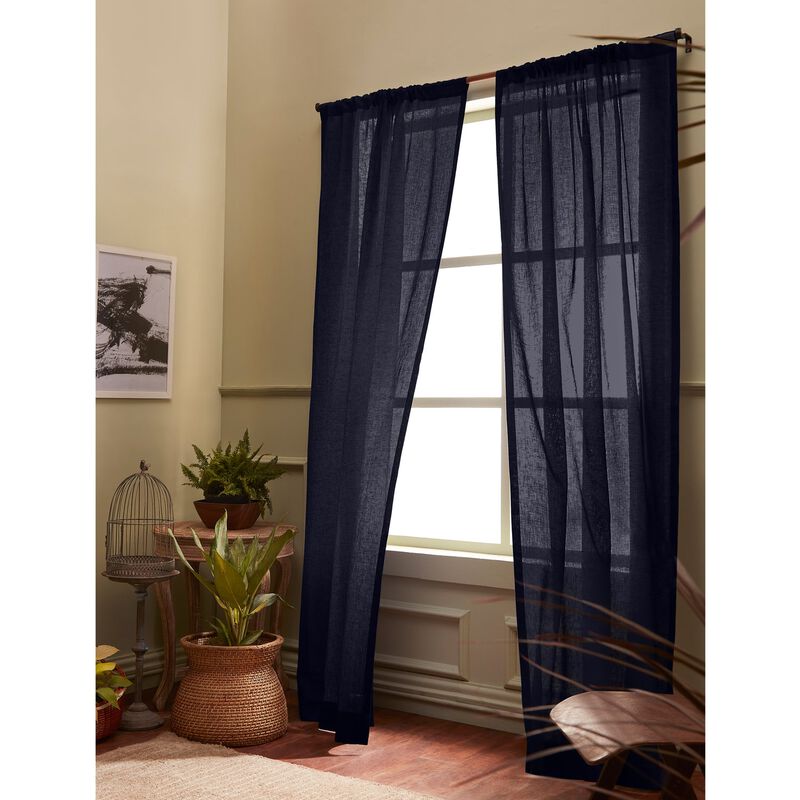 Solino Home 100% Pure Linen Sheer Curtain for Thanksgiving, Christmas