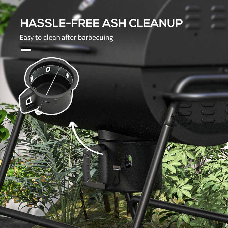 Streamdale 8-Burger Charcoal Grill with Warming Rack and Thermometer