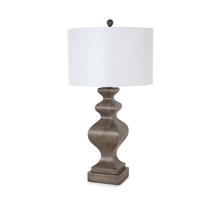 Lux Lighting Cyrus 32 Distressed Grey/Brown Farmhouse Table  Lamp, (Set of 2)