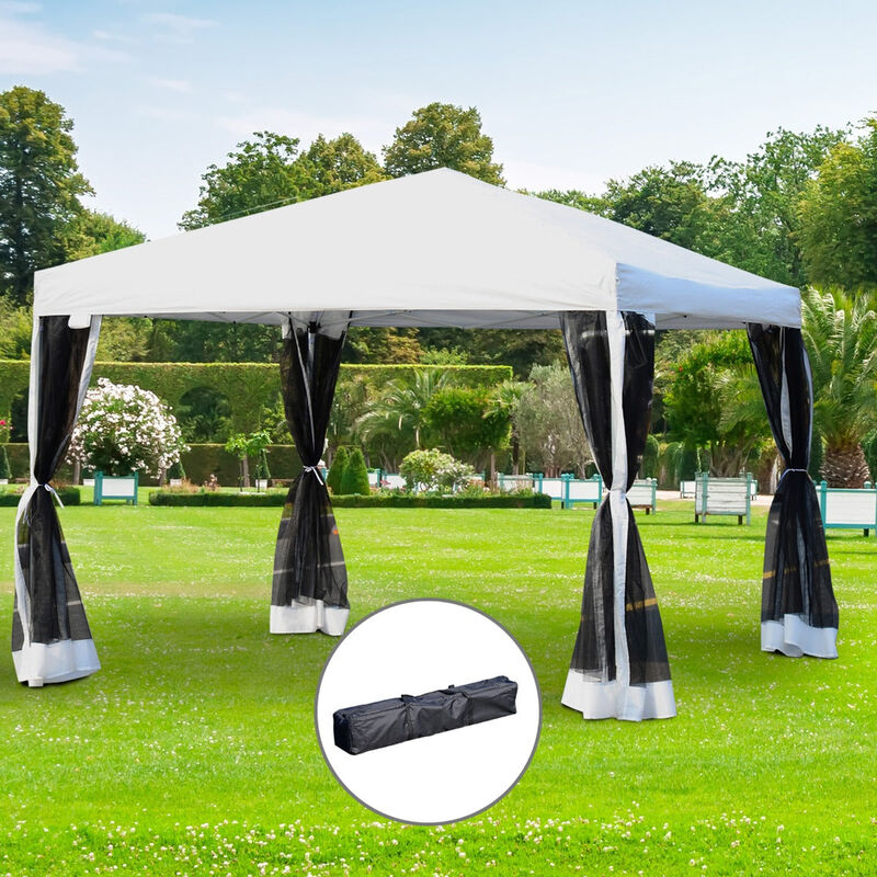 Breezy Event Shelter: 10x10 Silver Pop-Up Gazebo with Mesh Walls