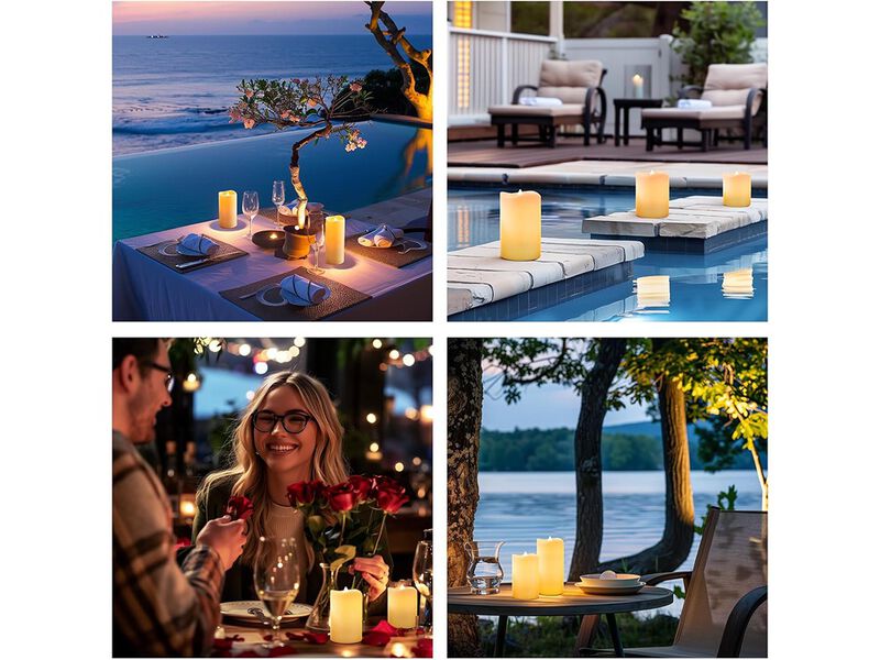 Hausware Waterproof Outdoor Flameless Candles Battery Operated