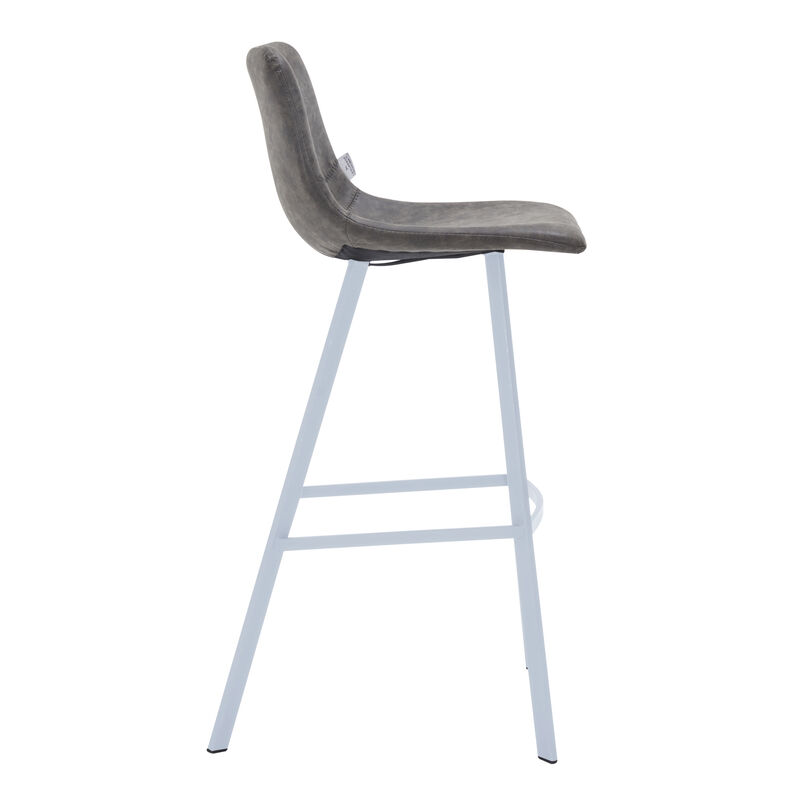 Elland - Bar stool -Light Grey- White Base