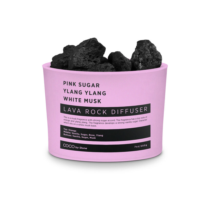 Lava Rock Diffuser - Pink Sugar, Ylang Ylang, White Musk