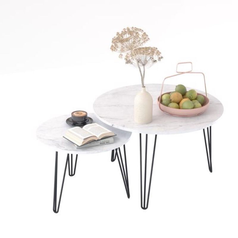 Round Nesting Coffee Table Set of 2 Versatile & Space-Saving Living Room Furniture