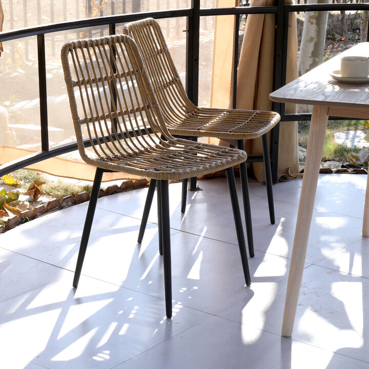 Set of 4 Chairs with Metal Legs