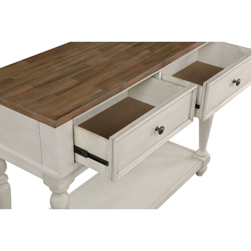 Katherine 52 Inch Console Sideboard Buffet, White - Benzara