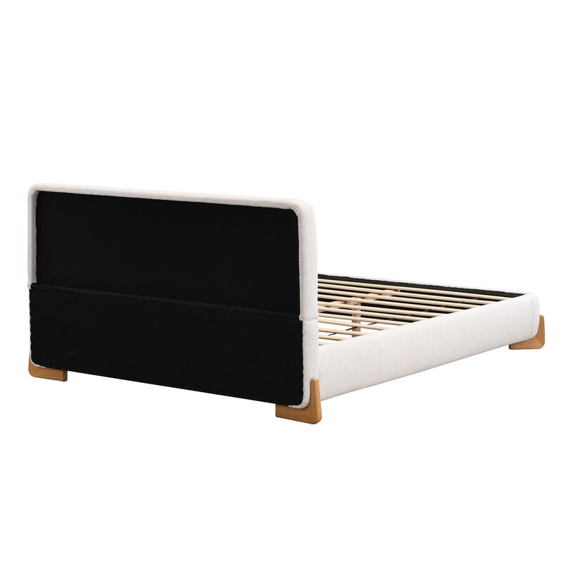 Merax Elegant Boucle Upholstered Platform Bed