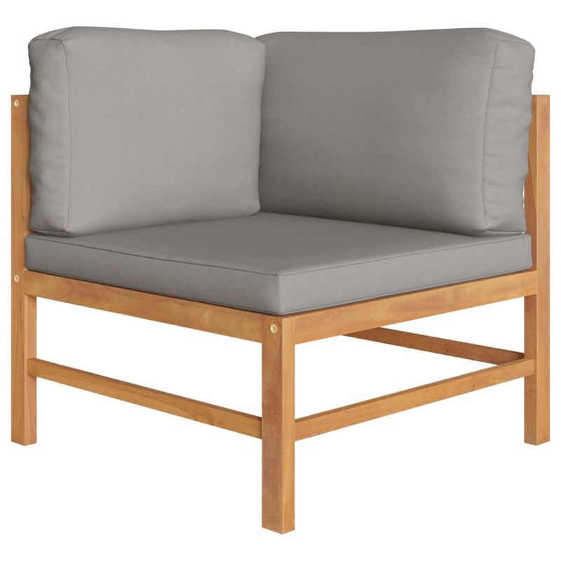 vidaXL 2-seater Patio Bench with Dark Gray Cushions