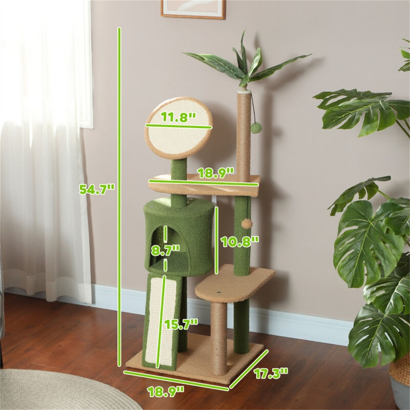 Multi-Level Cat Tree Tower with Scratching Posts, Cozy Condos & Perches for Indoor Cats
