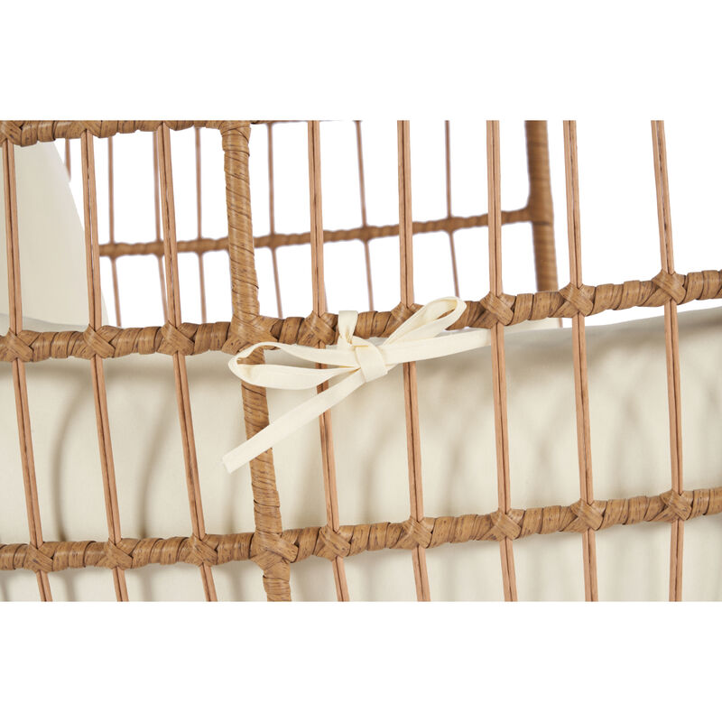 440lb Capacity Beige Wicker Egg Chair - Indoor/Outdoor