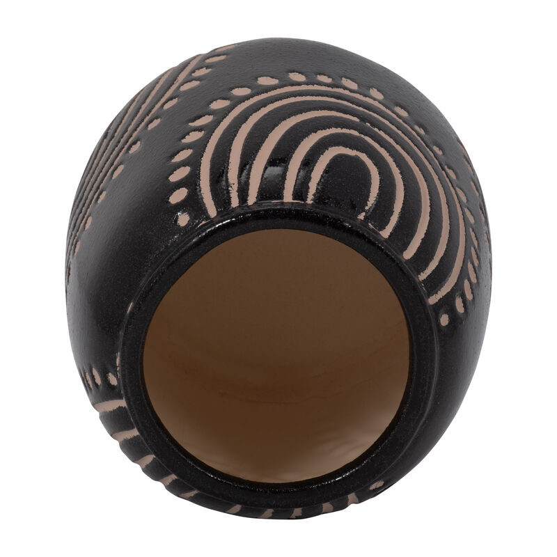6" Stone Round Tribal Arch Vase