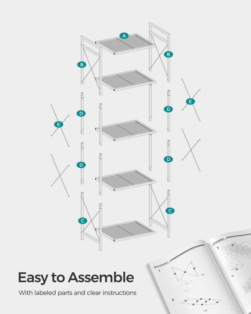15.7" Wide Storage Rack with X-Side Frames for Stylish and Durable Organization