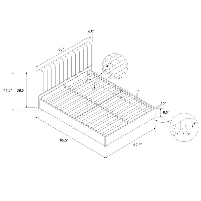 Novogratz Brittany Upholstered Bed