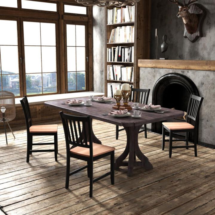 Hivvago Set of 4 Dining Chair Spindle Back Wooden Legs