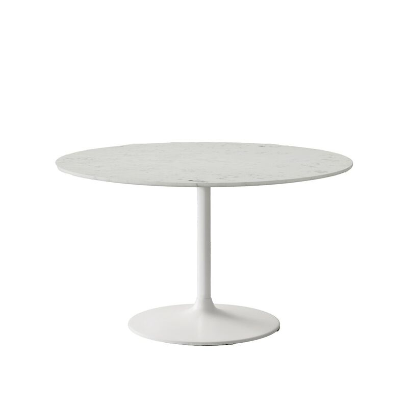 Jofran Rowan 54 Modern Luxury Pedestal Round Marble Dining Table