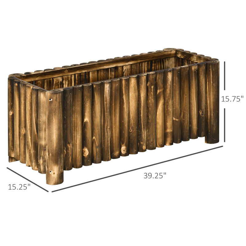 Wooden Raised Garden Flower Bed Vegetable Plant Backyard Planter Box