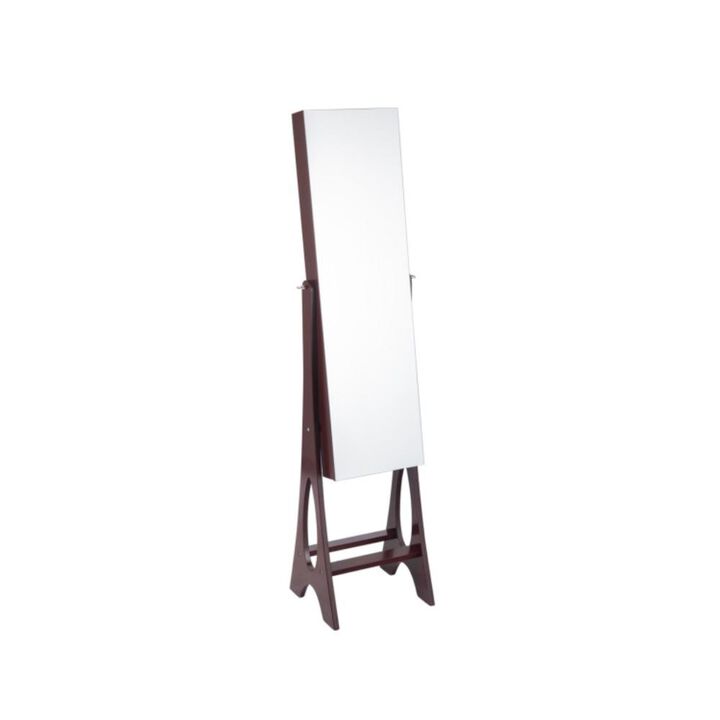 Hivvago LED Jewelry Cabinet Armoire Organizer with Bevel Edge Mirror