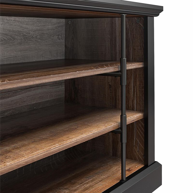 Hoffman Rustic TV Stand for TVs up to 50", Black and Walnut