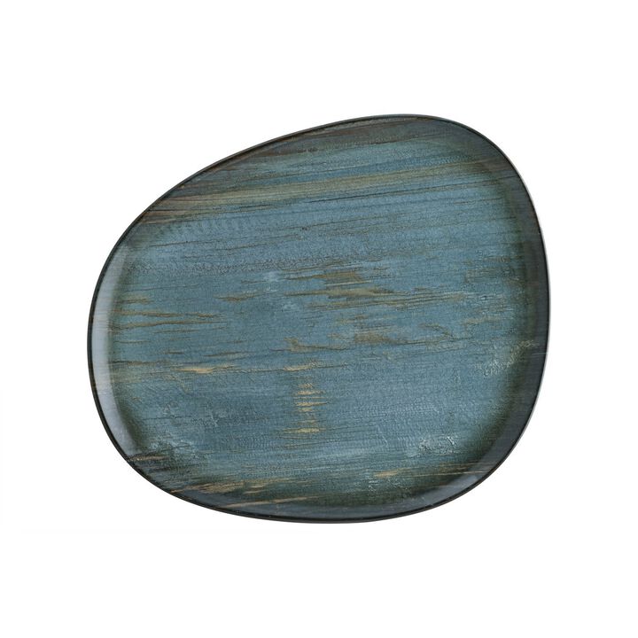 Madera 9.5" x 7.5" Organic Decorated Porcelain Plate (Set of 4)