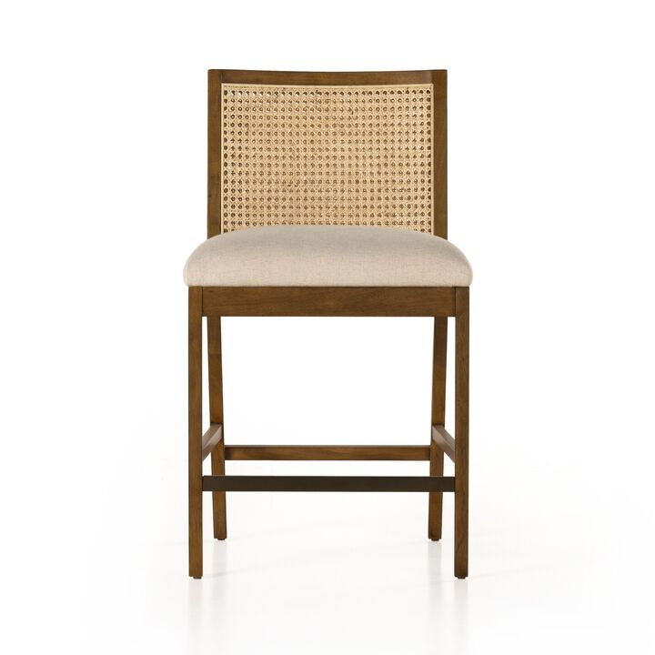 Antonia Cane Armless Counter Stool in Brown
