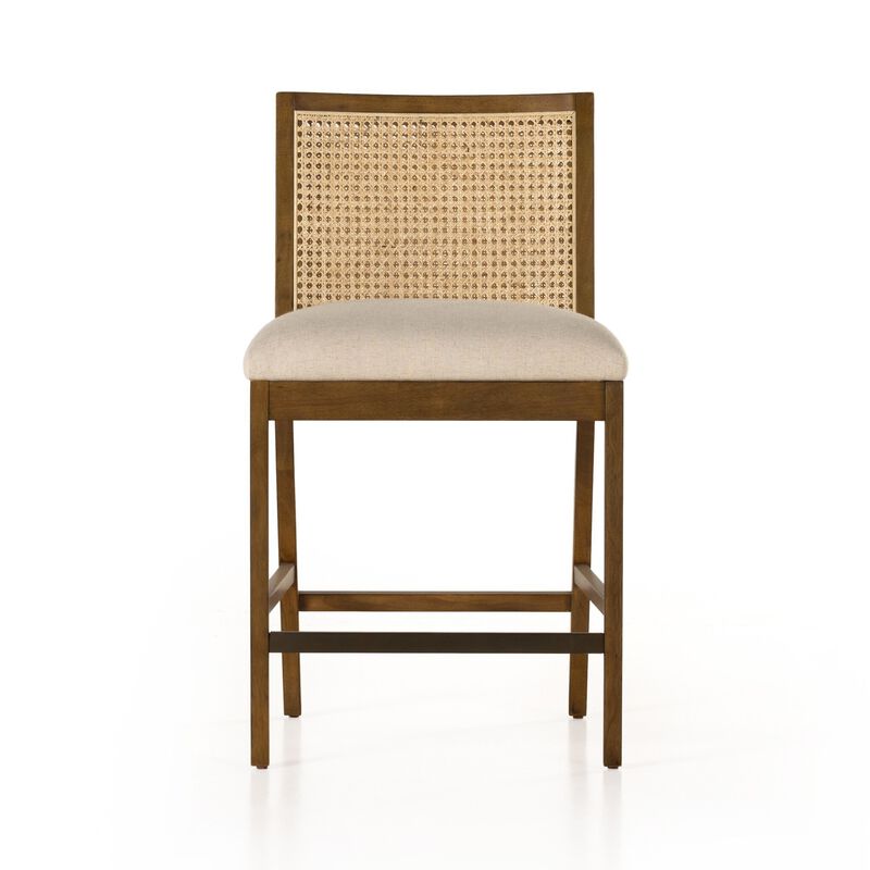 Antonia Cane Armless Counter Stool in Brown